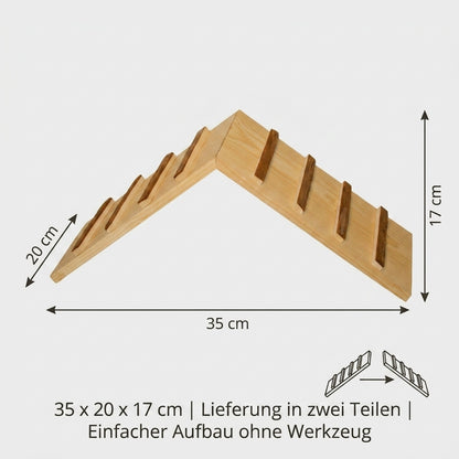 Nagerglück® Holzbrücke für Kleintiere, Nagerbrücke für Hamster, Meerschweinchen & Käfig-Zubehör - Position 4