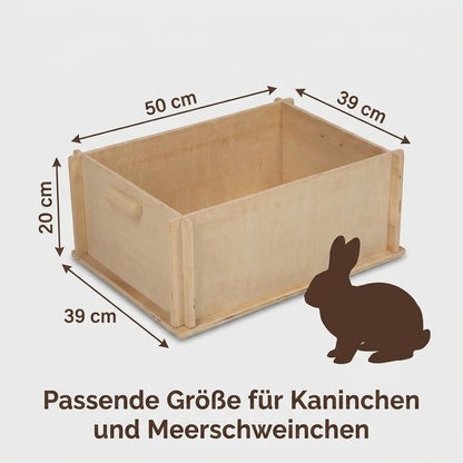 Nagerglück® Buddelkiste für Kaninchen & Meerschweinchen, Holz, 50x39x20 cm - Position 4