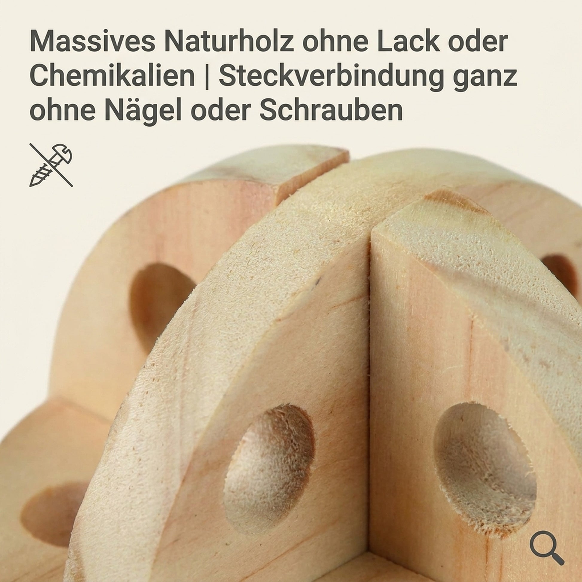 Nagerglück® Snackball für Nager, Naturholz Knabberball Ø 7 cm, Kaninchen Hamster - Position 5