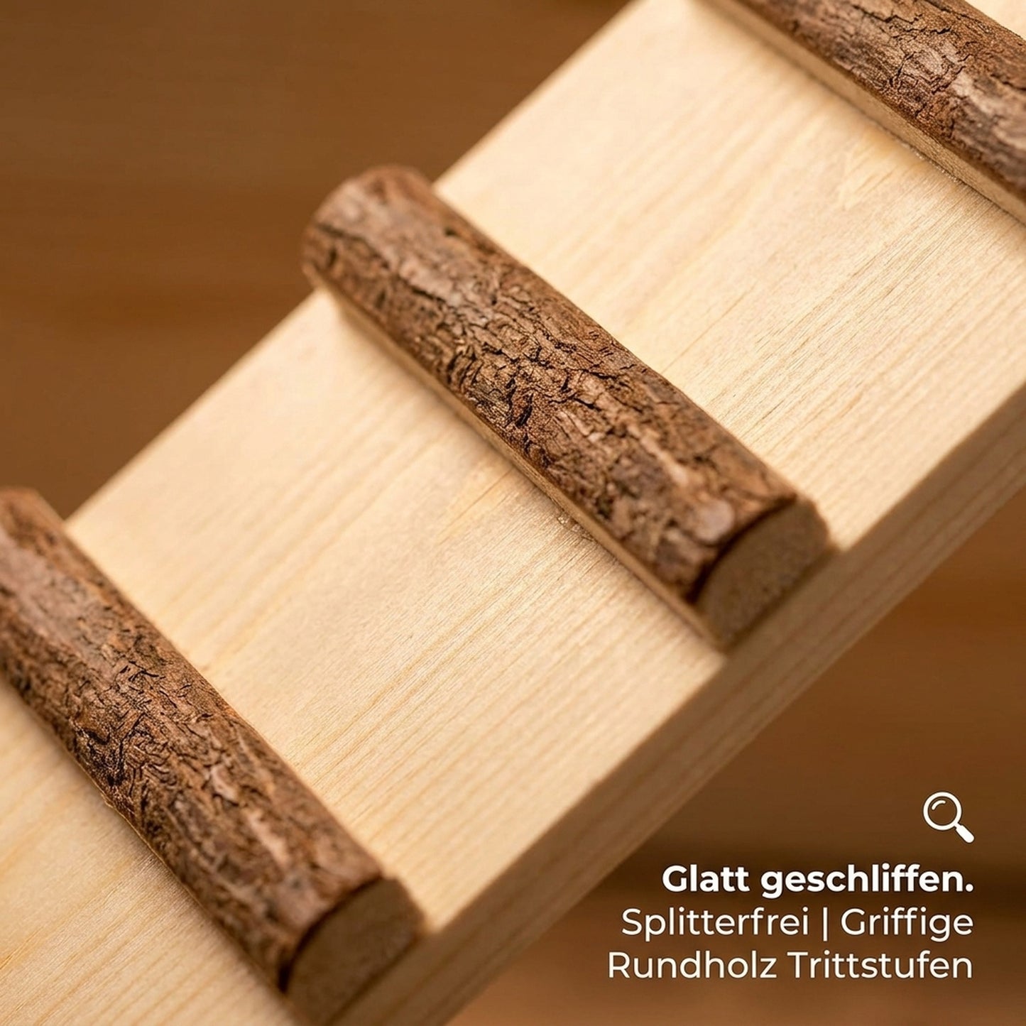 Nagerglück® Holzbrücke für Kleintiere, Nagerbrücke für Hamster, Meerschweinchen & Käfig-Zubehör - Position 5