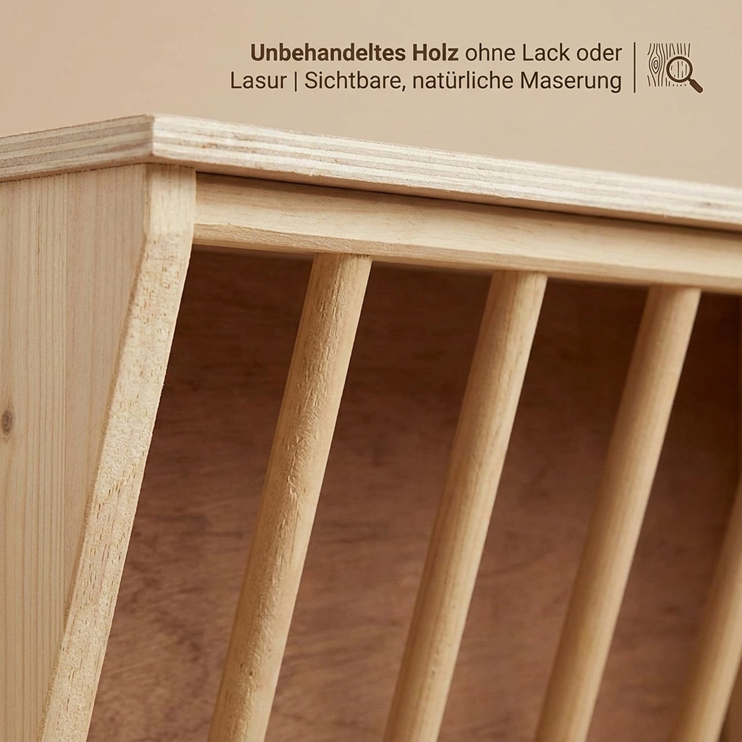 Nagerglück® Heuraufe mit Sitzbrett für Kaninchen, Meerschweinchen & Hase - Position 5