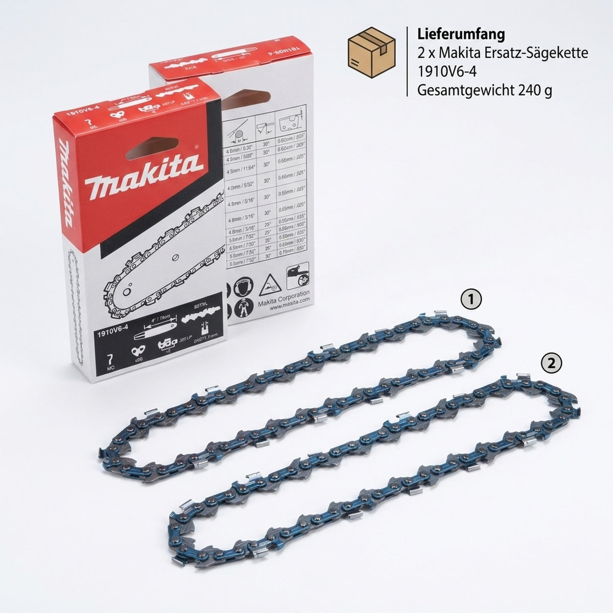 Ersatz-Sägekette 10cm für Makita 1910V6-4, TG 1,1mm, 2er-Set - Position 6