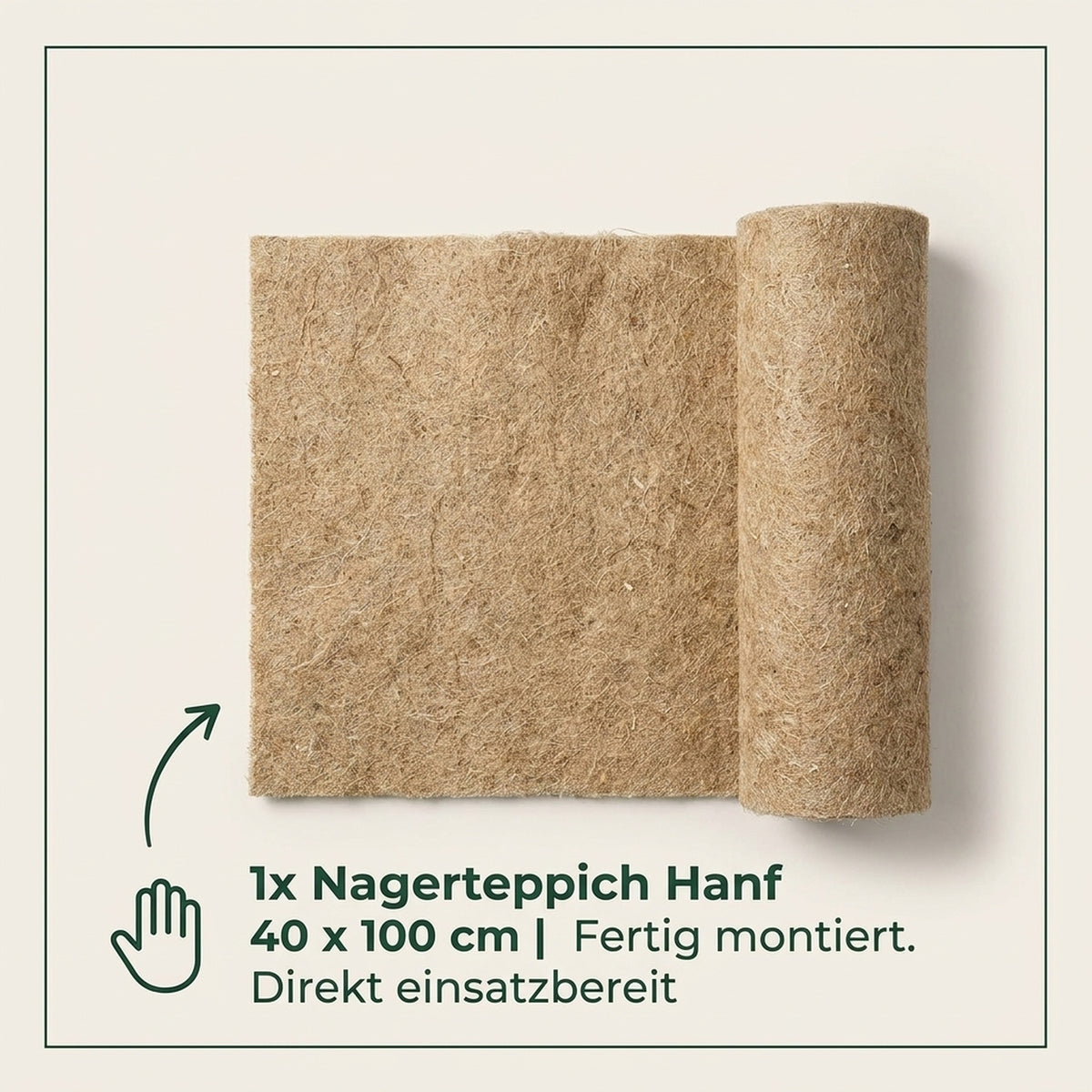 Nagerglück® Nagerteppich Hanf, Käfigunterlage 40 x 100 cm, Nagermatte - Position 6