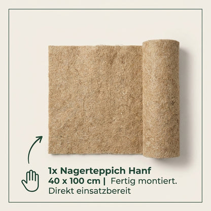 Nagerglück® Nagerteppich Hanf, Käfigunterlage 40 x 100 cm, Nagermatte - Position 6