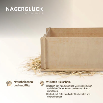 Nagerglück® Buddelkiste für Kaninchen & Meerschweinchen, Holz, 50x39x20 cm - Position 7