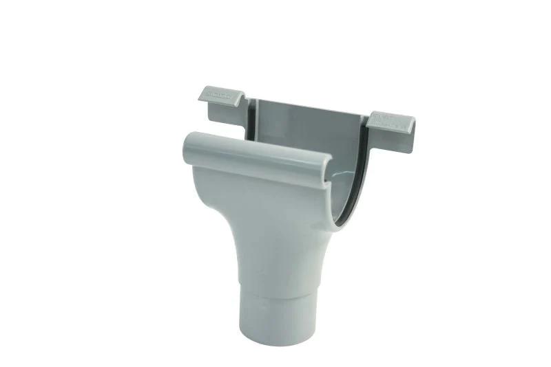 Stutzen für Dachrinne halbrund RG/DN 75/53, grau