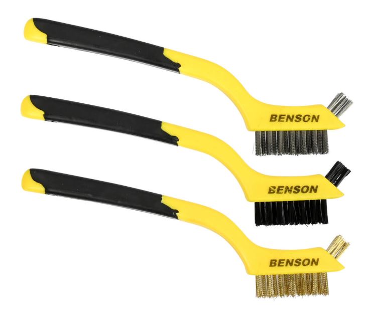 Bürste-Set 3-tlg Nylon, Edelstahl, Messing
