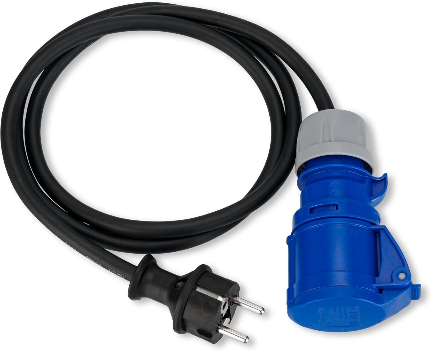 REV Caravan Adapter | Schutzkontaktstecker und CEE-Kupplung | IP44 | 1,5m | 3500W | schwarz