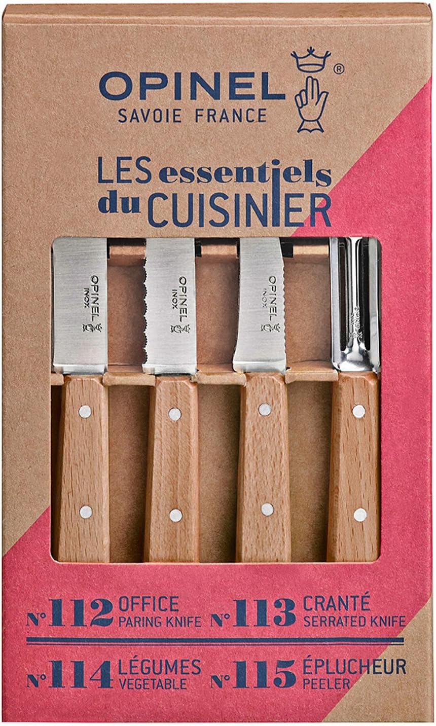 Opinel Les Essentiels natur | Küchenmesser-Set mit Buchenholz