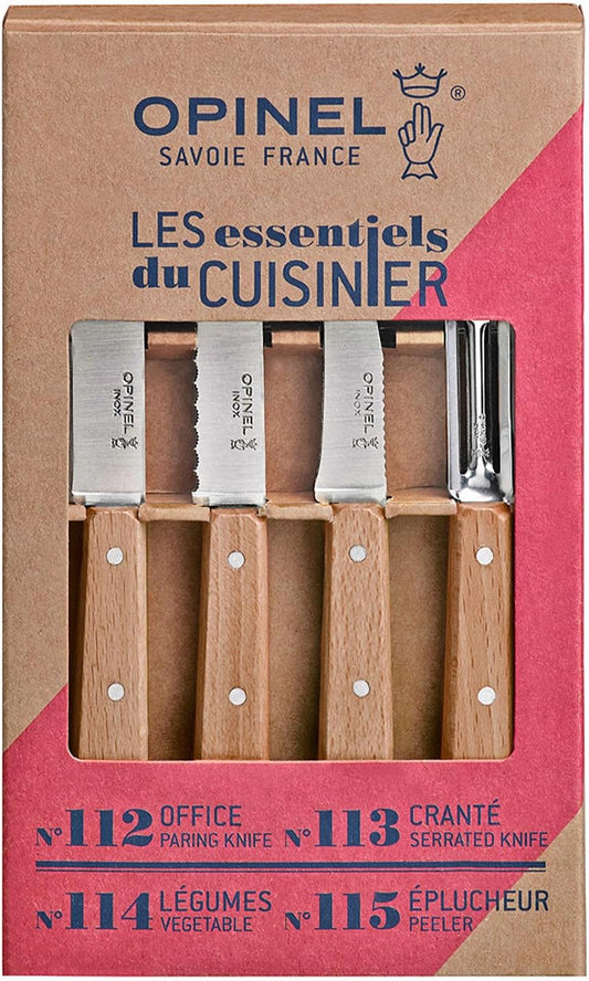 Opinel Les Essentiels natur | Küchenmesser-Set mit Buchenholz